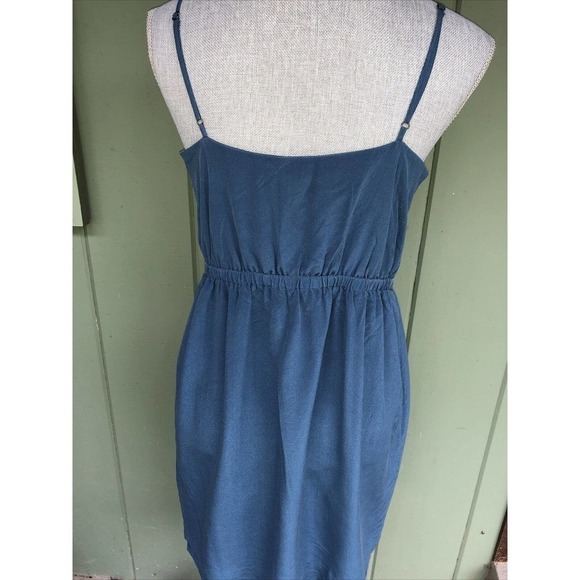 MADEWELL Blue Silk Sandstar Mini Dress Cami Tulip Hem Sz 6 EUC - Picture 6 of 8